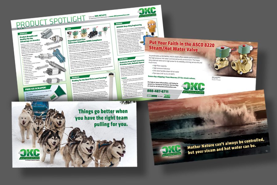 DIRECT MARKETING Direct marketing pieces: large format postcards, trifold mailer for products
