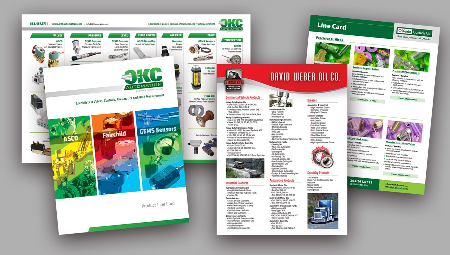 Line Cards Product line cards:L Weber Oil, O'Keefe Controls Co., OKC Automation