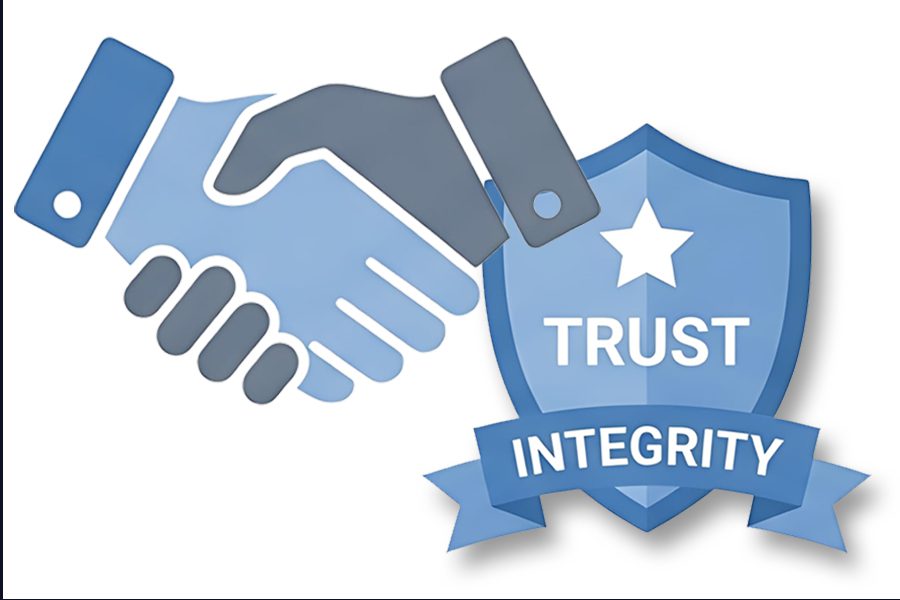 icon- shaking hands and trust badge